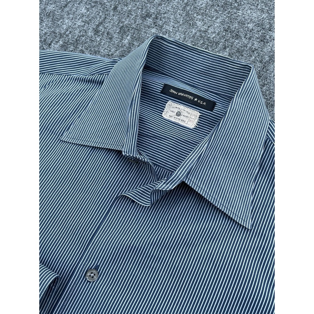 John Varvatos USA Button Shirt Mens Large Cotton Gray French Cuffs